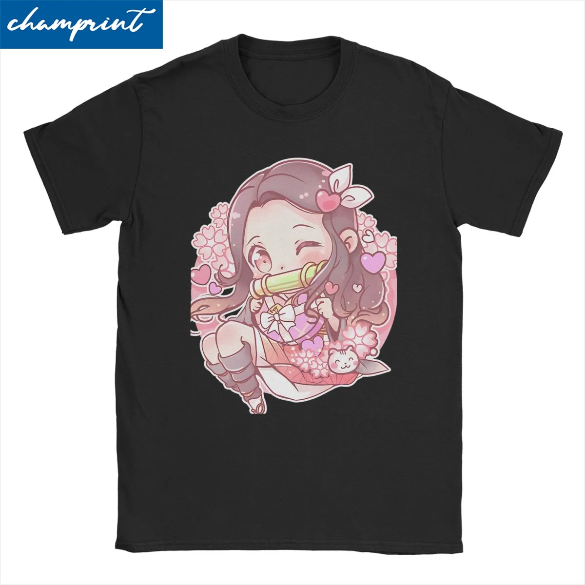 Симпатичные футболки для отдыха Chibi Nezuko с рассеивателем демонов мужчин и женщин