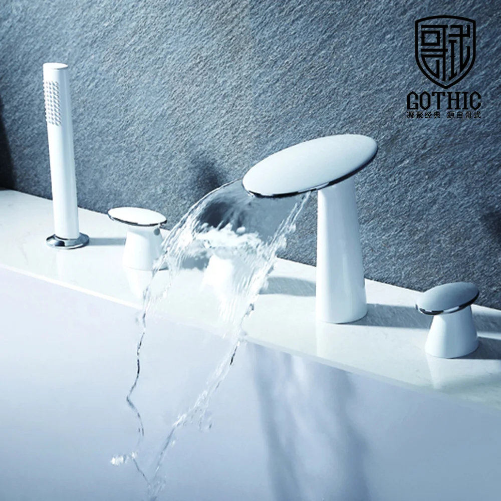 White Bathtub Faucet Waterfall Faucet Bath Tub Mixer Deck Mounted Tub Split Body Bathroom Faucets Black Shower Set Mixer Tap
White Bathtub Faucet Waterfall Faucet Bath Tub Mixer Deck Mounted Tub Split Body Bathroom Faucets Black Shower Set Mixer Tap