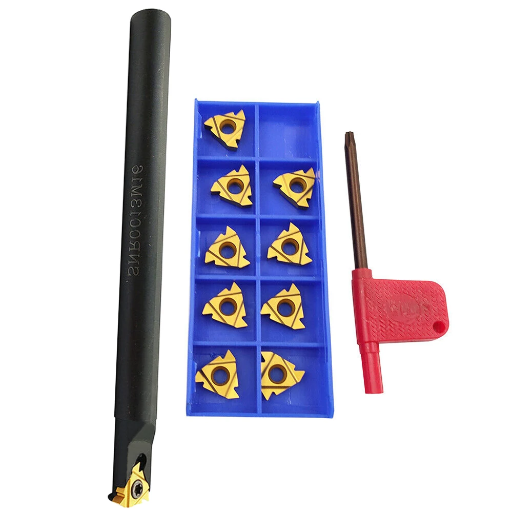 SNR0013M16 Lathe Internal Threading Boring Bar Turning Tool Holder With 10pcs 16IR AG60 BP010 Insert Wrench Carbide Insert
SNR0013M16 Lathe Internal Threading Boring Bar Turning Tool Holder With 10pcs 16IR AG60 BP010 Insert Wrench Carbide Insert