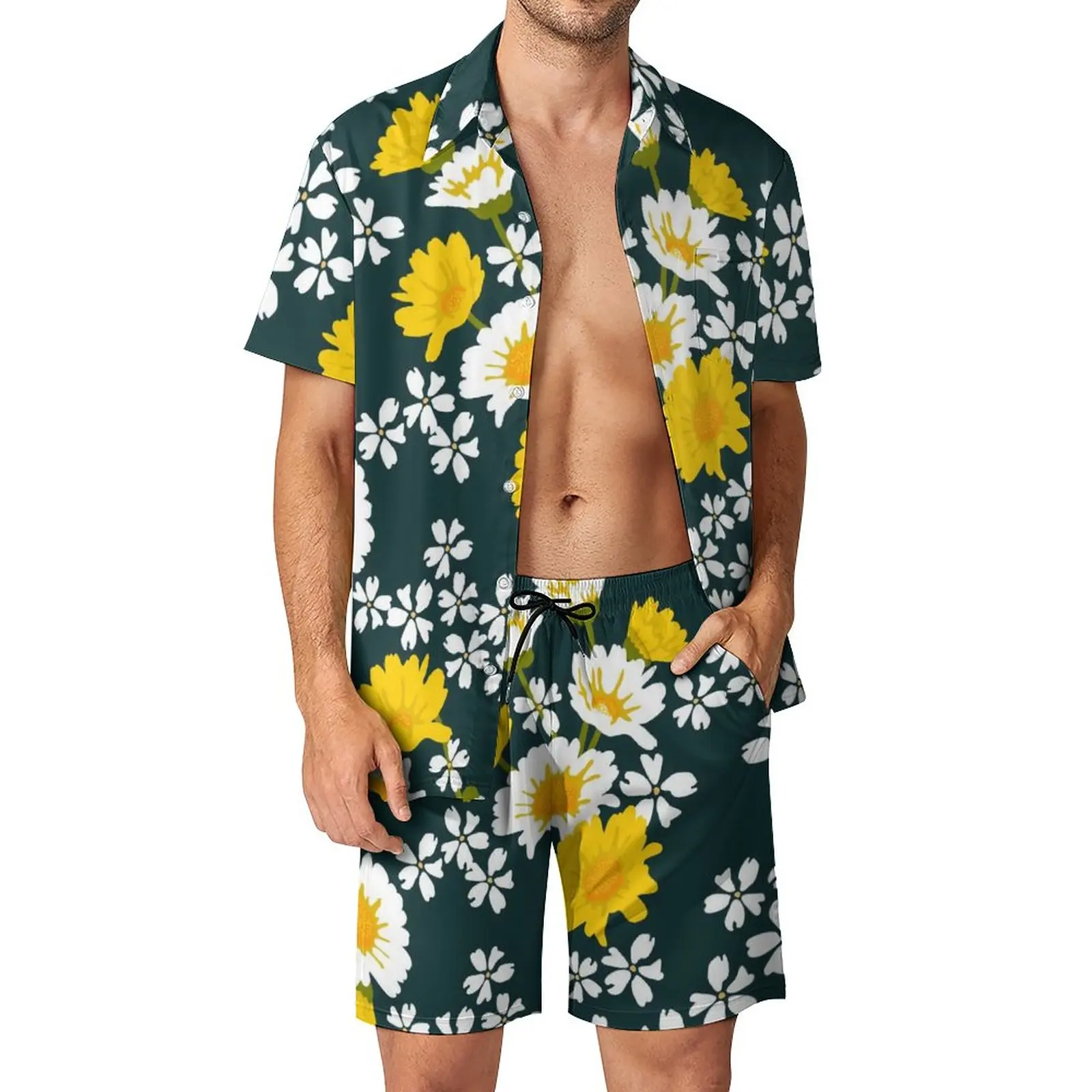 Yellow White Daisies Men Sets Floral Print Art Casual Shirt Set Cool Fitness Outdoor Shorts Summer Printed Suit 2 Piece Clothes
Yellow White Daisies Men Sets Floral Print Art Casual Shirt Set Cool Fitness Outdoor Shorts Summer Printed Suit 2 Piece Clothes