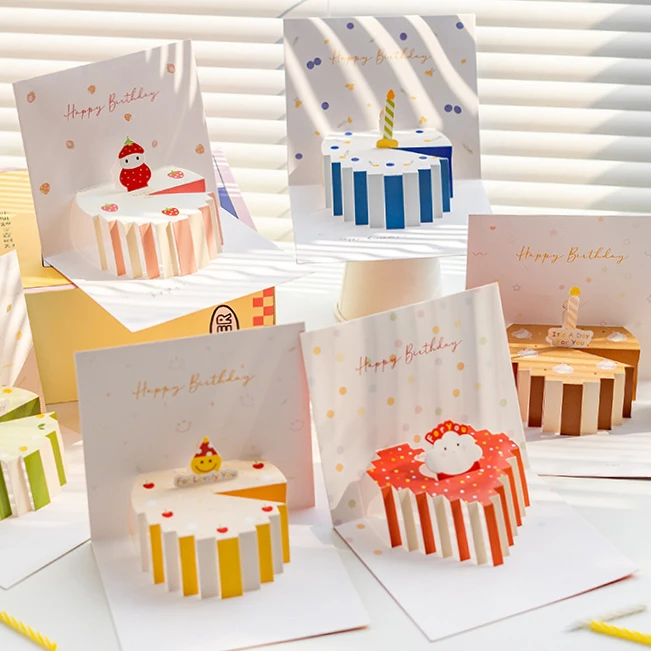 

3D открытки для торта на день рождения, открытка на день рождения, поздравительные открытки, подарок для детей, жены, мужа, подарки на годовщину с конвертом
