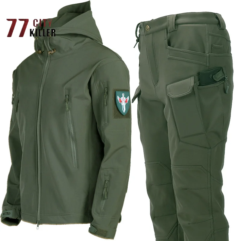 Winter Outdoor Ski Suit Men's Military Tactical Jacket Thermal Trousers Men's Windproof Wear-resisting Shark Skin Two-piece Set
Winter Outdoor Ski Suit Men's Military Tactical Jacket Thermal Trousers Men's Windproof Wear-resisting Shark Skin Two-piece Set