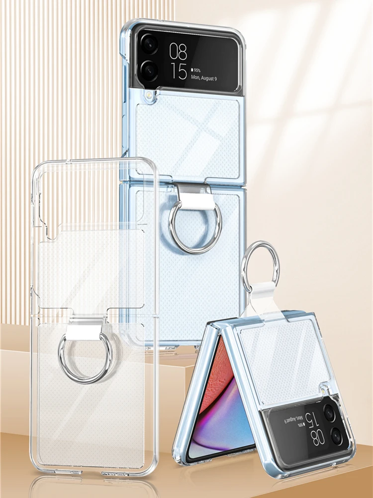 Ring Capa for Samsung Galaxy Z Flip 4 Case Transparent Hard Plastic Shockproof Cover For Z Flip4 5G Funda
Ring Capa for Samsung Galaxy Z Flip 4 Case Transparent Hard Plastic Shockproof Cover For Z Flip4 5G Funda