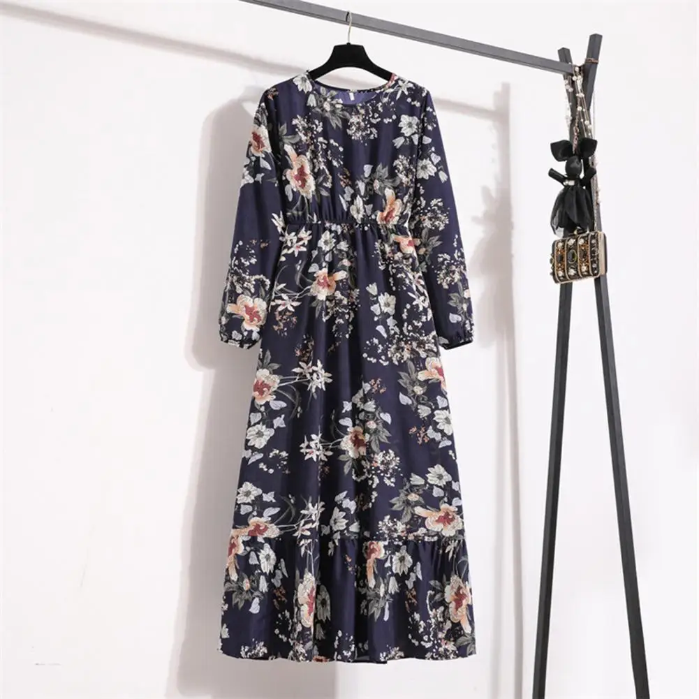 Charming Chiffon Dress Crew Neck Ankle Length Ladies Autumn Floral Print Slim Maxi Dress Female Dress Female Dress
Charming Chiffon Dress Crew Neck Ankle Length Ladies Autumn Floral Print Slim Maxi Dress Female Dress Female Dress