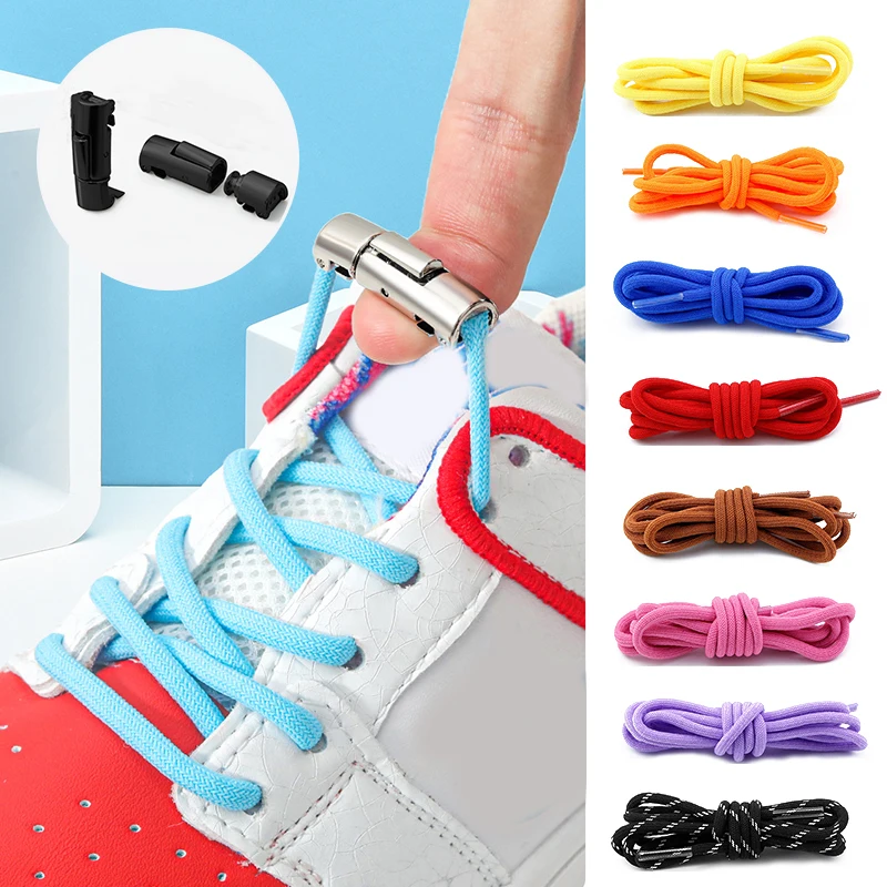 

Эластичные шнурки, спортивные разноцветные шнурки с защелкой без завязок, шнурки 8 мм без завязывания, шнурки для обуви для детей и взрослых, аксессуары