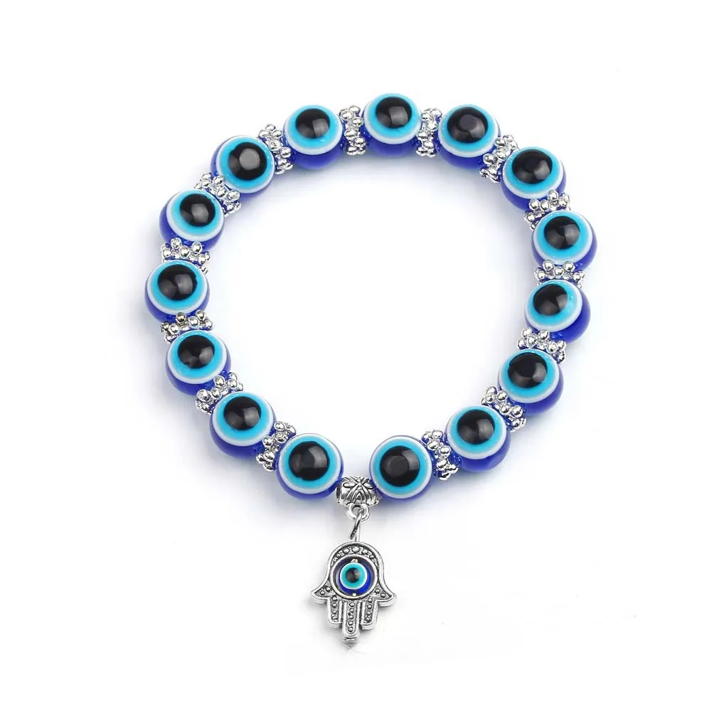 2023 Popular Jewelry Vintage Eye Palm Pendant Bracelet 8mm 10mm Blue Eye Bead Bracelet Universal Plastic/Resin for Men and Women
2023 Popular Jewelry Vintage Eye Palm Pendant Bracelet 8mm 10mm Blue Eye Bead Bracelet Universal Plastic/Resin for Men and Women