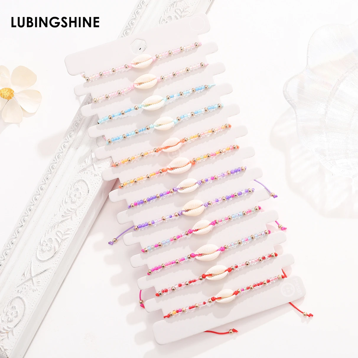 12pcs/set Shell Beach Bracelets With Transparent Beads Handmade Woven Lace-up Chain Pulseras Jewelry For Women Girl Best Friends 
12pcs/set Shell Beach Bracelets With Transparent Beads Handmade Woven Lace-up Chain Pulseras Jewelry For Women Girl Best Friends