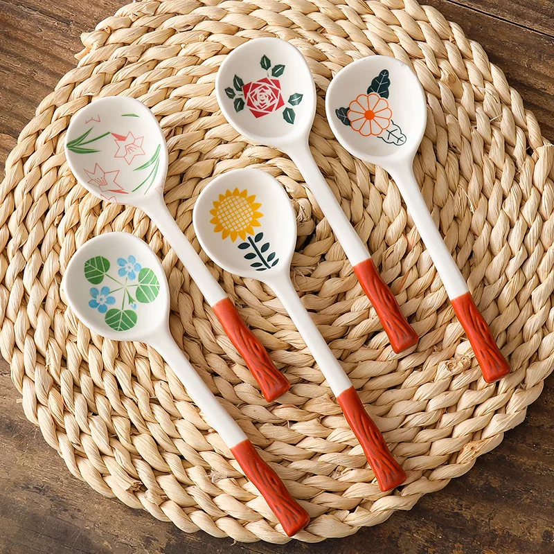 Japanese Ceramic Spoon Hand-painted Underglaze Creative Spoon Kitchen Cooking Utensils Tools Tea Spoon Catering Drinking Soup
Japanese Ceramic Spoon Hand-painted Underglaze Creative Spoon Kitchen Cooking Utensils Tools Tea Spoon Catering Drinking Soup