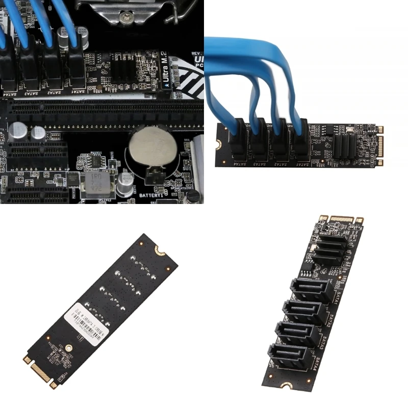 M.2 to 4 Ports Sata3.0 Adapter M.2 NVME Pcie3.0 to 4-port 7Pin SATA3.0 Expansion P9JB
M.2 to 4 Ports Sata3.0 Adapter M.2 NVME Pcie3.0 to 4-port 7Pin SATA3.0 Expansion P9JB
