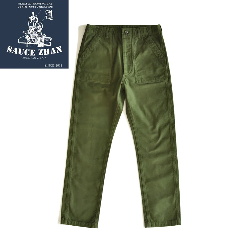 

SauceZhan OG107 Utility Fatigue Pants Military PANTS Classic Cargo Pants Olive Sateen Straight Army Pants & Capris Baker pan