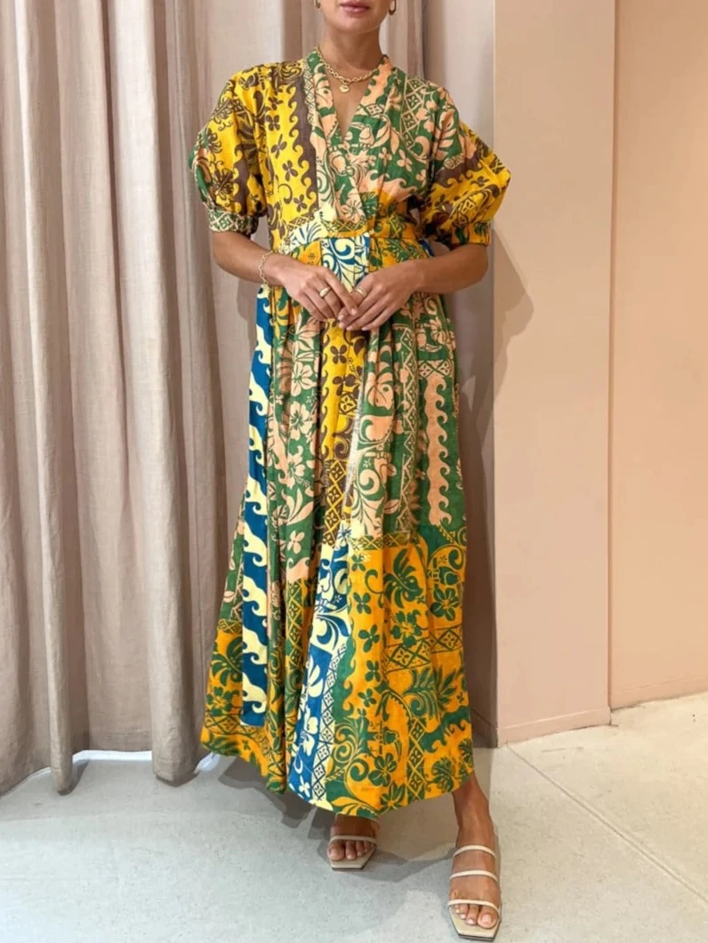 2023 Top Quality Ease Spring Summer New Arrival Floral Printing Lantern Sleeve V-neck Self Tie Wrap Midi Dresses for Women
2023 Top Quality Ease Spring Summer New Arrival Floral Printing Lantern Sleeve V-neck Self Tie Wrap Midi Dresses for Women