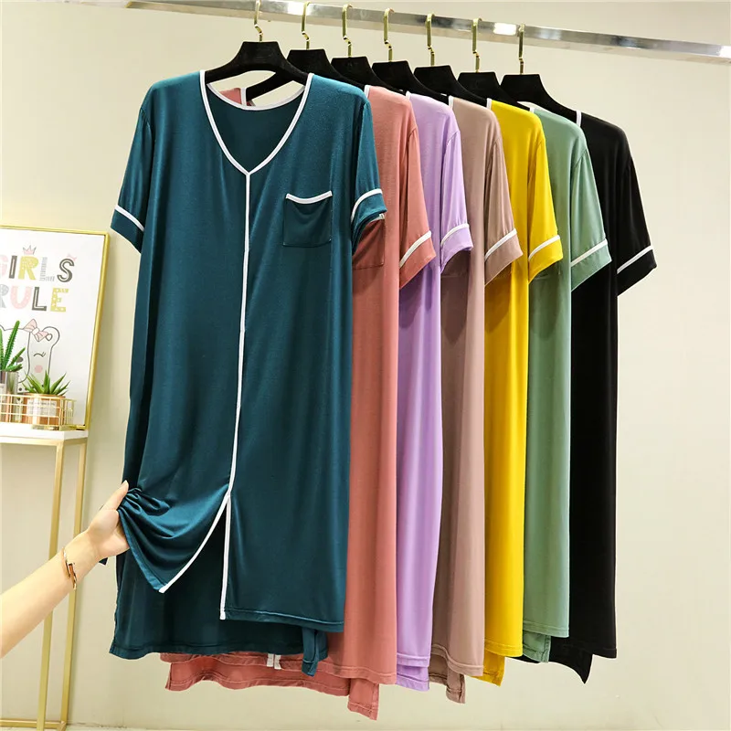 Nightdress Short Sleeve Modal Mom Big Size Loose Homewear Soft Sleepwear Casual Nightwear Home Dressing Gown New Nightgown
Nightdress Short Sleeve Modal Mom Big Size Loose Homewear Soft Sleepwear Casual Nightwear Home Dressing Gown New Nightgown