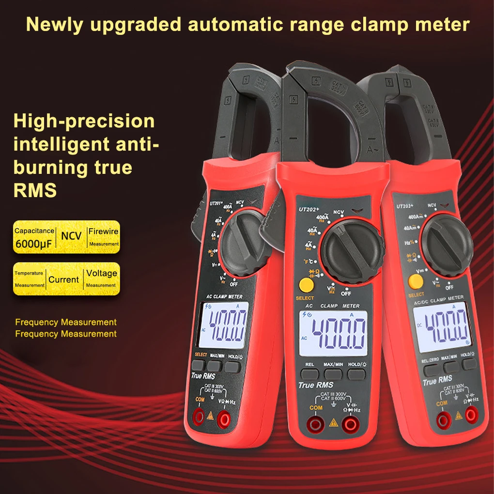 Clamp Multimeter Voltage Detector Digital Display True RMS 6000 Counts Meter Auto-off Portable Electric Tester
Clamp Multimeter Voltage Detector Digital Display True RMS 6000 Counts Meter Auto-off Portable Electric Tester
