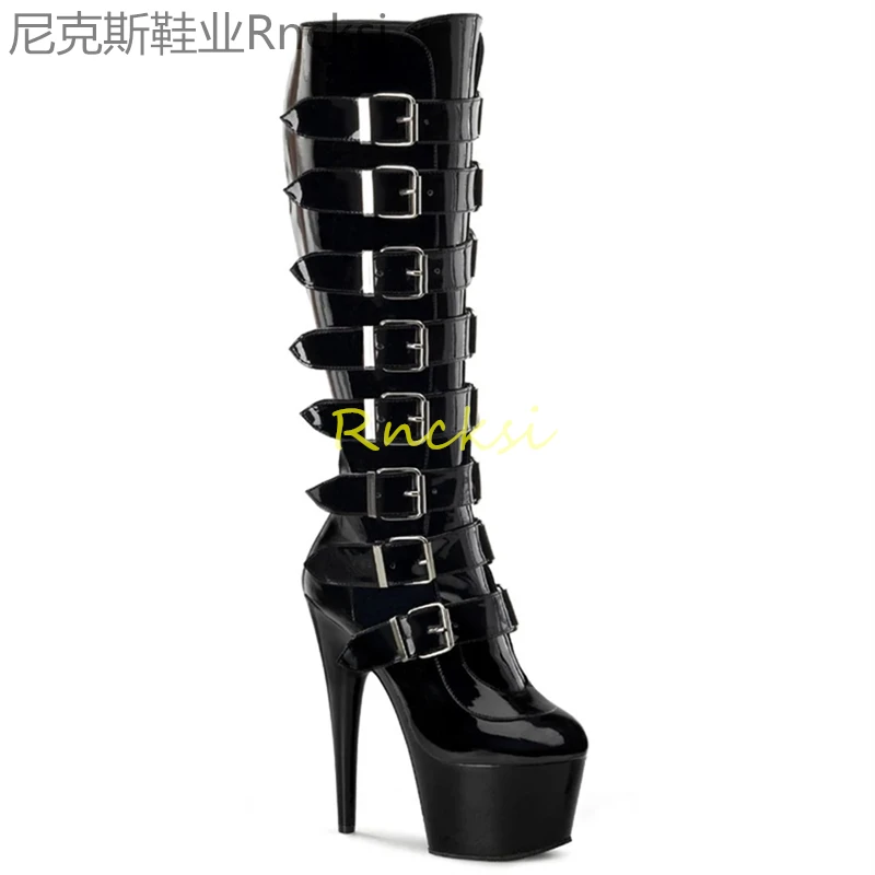 17cm Ultra-thin thick-soled sexy high-heeled shoes buckle performance shoes, pole dancing shoes, boots and super high heels.
17cm Ultra-thin thick-soled sexy high-heeled shoes buckle performance shoes, pole dancing shoes, boots and super high heels.