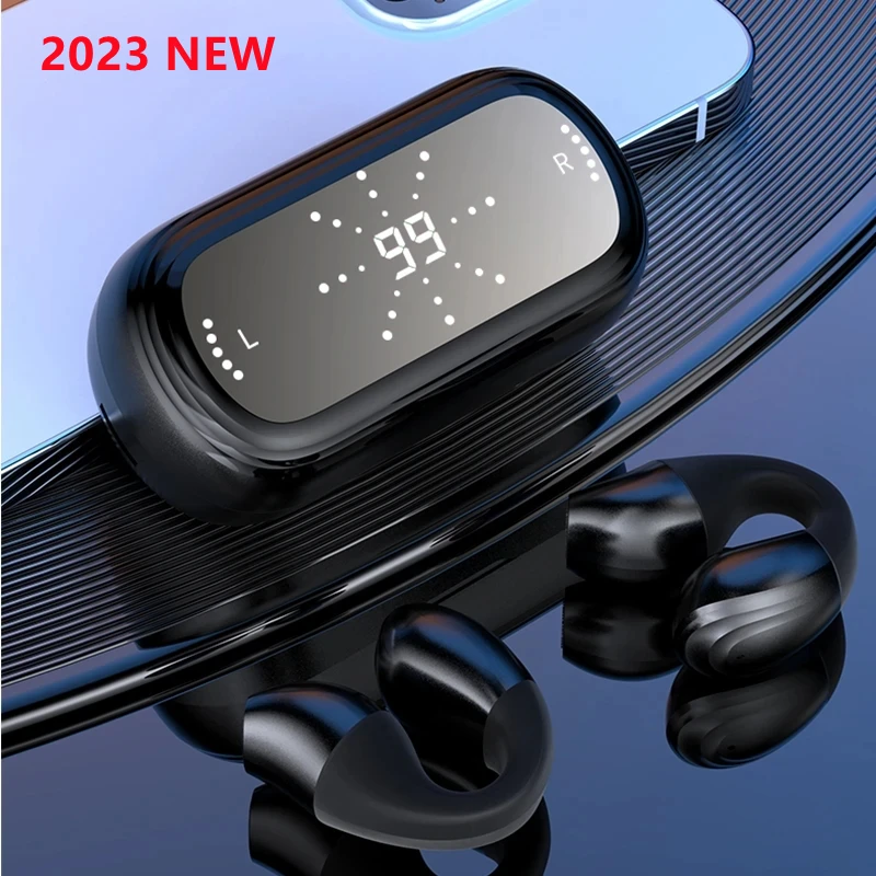 

New 2023 Bone Conduction earbuds Bluetooth Earphones Open Ear Clip Wireless Headphones with Mic Sports Headsets for Smartphone