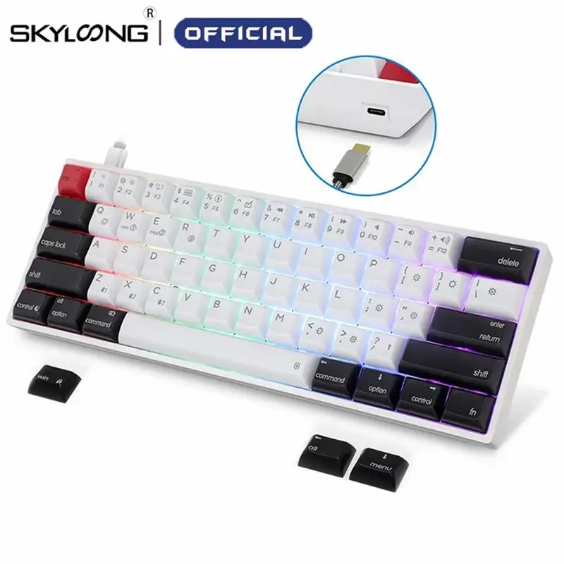 Механическая Проводная клавиатура SKYLOONG с 61 клавишами Hot Swap, игровая клавиатура с красным, желтым, серебристым переключателем, клавиши для Mac
Механическая Проводная клавиатура SKYLOONG с 61 клавишами Hot Swap, игровая клавиатура с красным, желтым, серебристым переключателем, клавиши для Mac