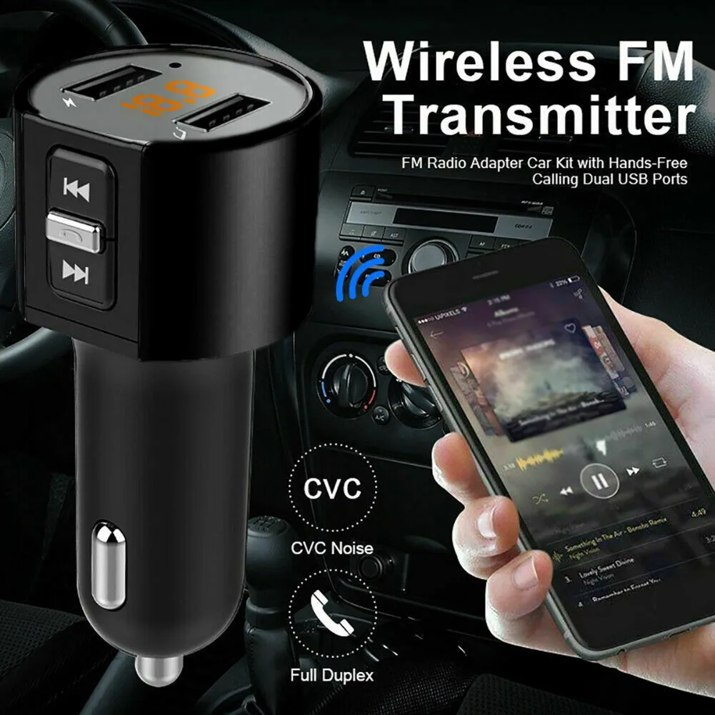 Bluetooth-compatible FM Transmitter Audio Modulator Dual USB Fast Car Charger Bluetooth Handsfree Calling Car Kit Car MP3 Player
Bluetooth-compatible FM Transmitter Audio Modulator Dual USB Fast Car Charger Bluetooth Handsfree Calling Car Kit Car MP3 Player