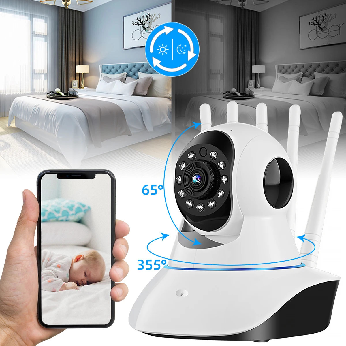 Home Security Surveillance Camera IP WiFi Indoor Baby Monitor 1080P Wireless Camera Two-way Audio Night Vision Motion Detection
Home Security Surveillance Camera IP WiFi Indoor Baby Monitor 1080P Wireless Camera Two-way Audio Night Vision Motion Detection