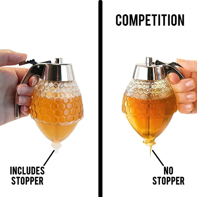 Honey Dispenser Pot Container Cup Juice Syrup Kettle Kitchen Bee Drip Rack Stand Portable Storage Pot Kitchen Accessories Tools
Honey Dispenser Pot Container Cup Juice Syrup Kettle Kitchen Bee Drip Rack Stand Portable Storage Pot Kitchen Accessories Tools