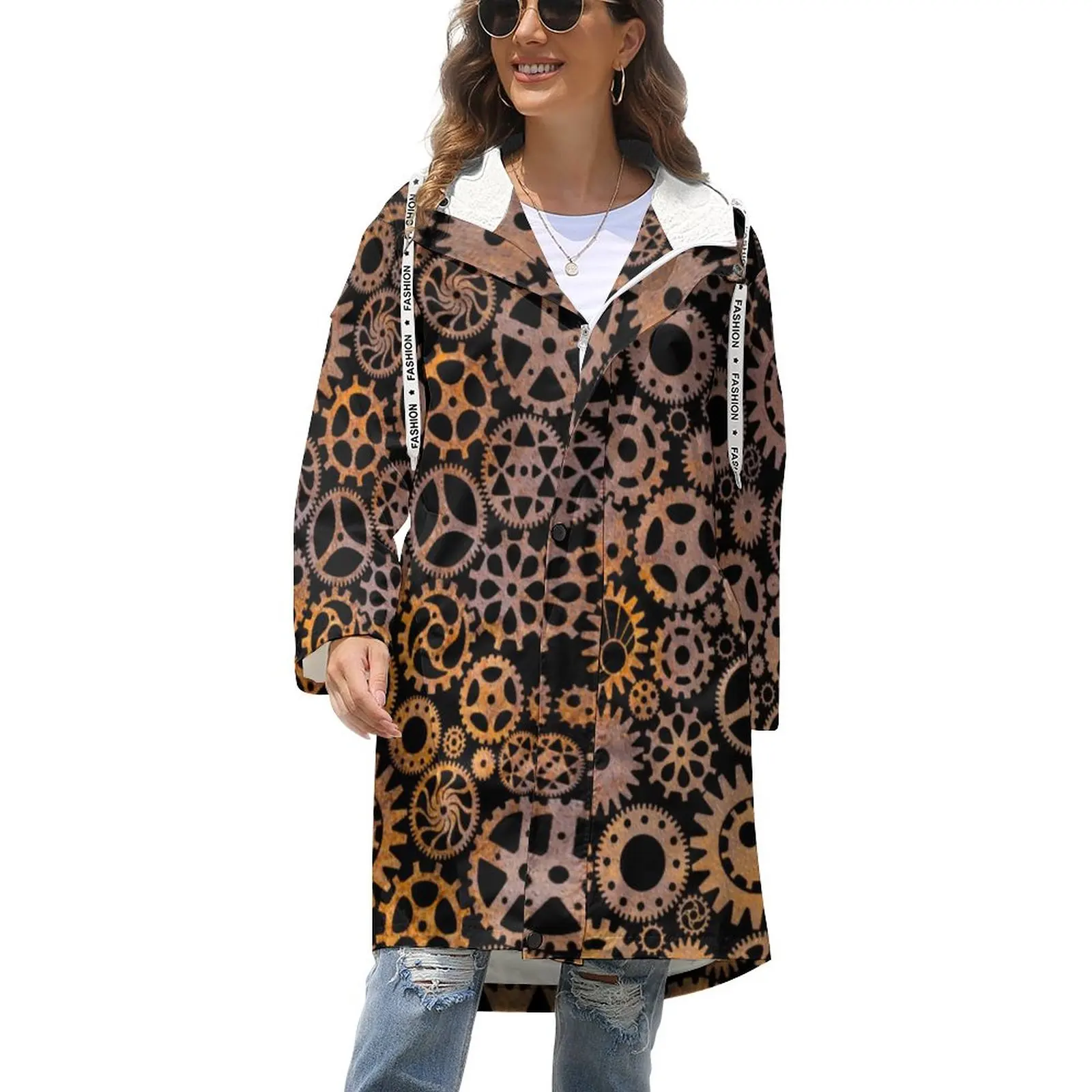 Пальто женское зимнее с принтом ржавчины, длинная теплая элегантная водонепроницаемая куртка с графическим принтом в стиле стимпанк, больш... 
Пальто женское зимнее с принтом ржавчины, длинная теплая элегантная водонепроницаемая куртка с графическим принтом в стиле стимпанк, больш...