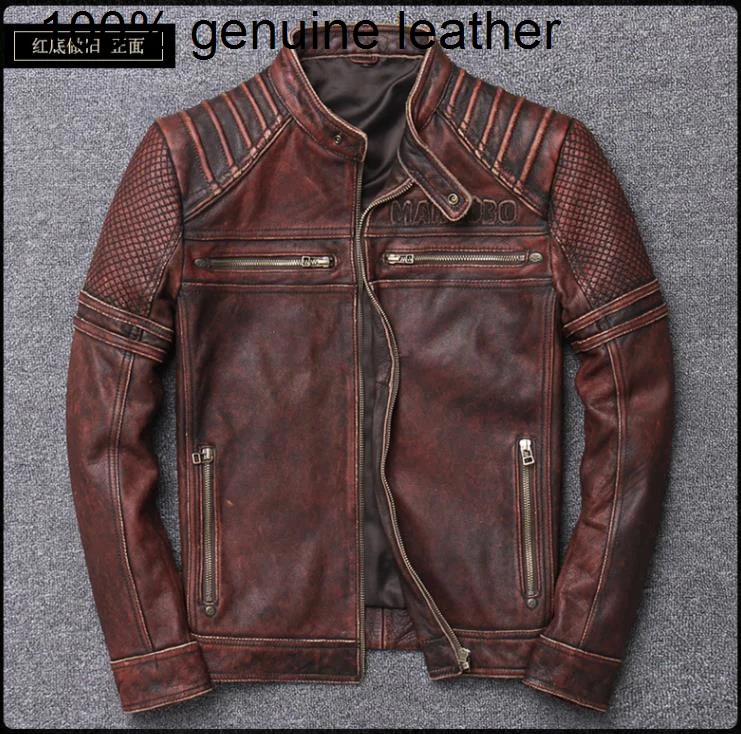 quality men vintage High brown genuine leather jacket.cool rider slim natural cowhide coat.Plus size origin
quality men vintage High brown genuine leather jacket.cool rider slim natural cowhide coat.Plus size origin