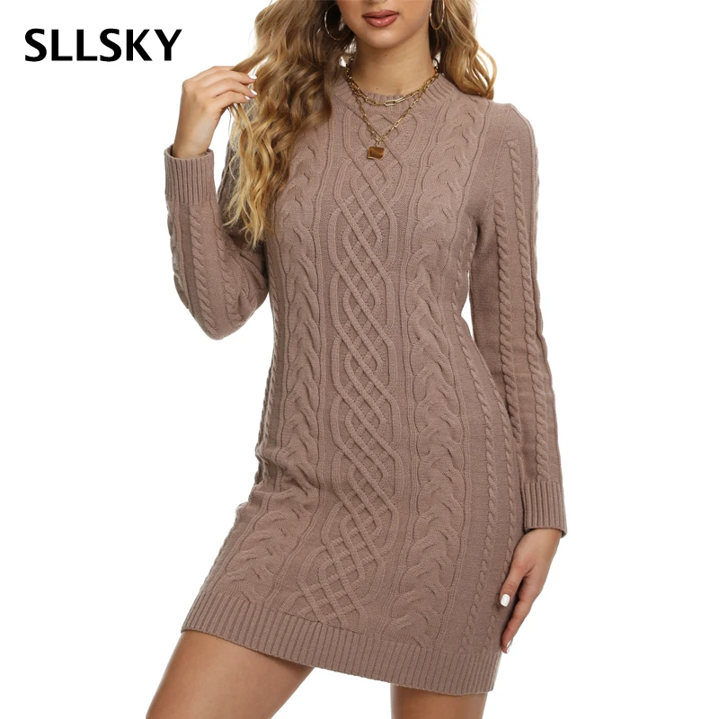 SLLSKY Solid Sexy Knitted Women Dress 2022 New O-neck Pullover Sweater Dress Female Long Sleeve Dress cashmere spring sweater
SLLSKY Solid Sexy Knitted Women Dress 2022 New O-neck Pullover Sweater Dress Female Long Sleeve Dress cashmere spring sweater