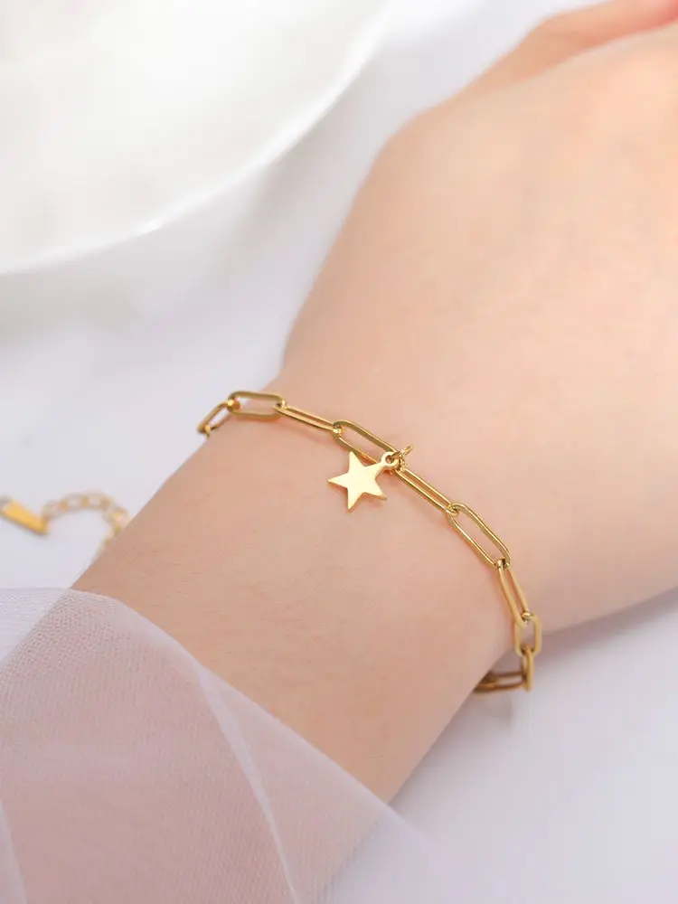 Kkjoy Bracelets Of Women Silver Color Stainless Steel Star Box Chain Bangles Minimalist Fashion Female Jewelry Accessories Gifts
Kkjoy Bracelets Of Women Silver Color Stainless Steel Star Box Chain Bangles Minimalist Fashion Female Jewelry Accessories Gifts