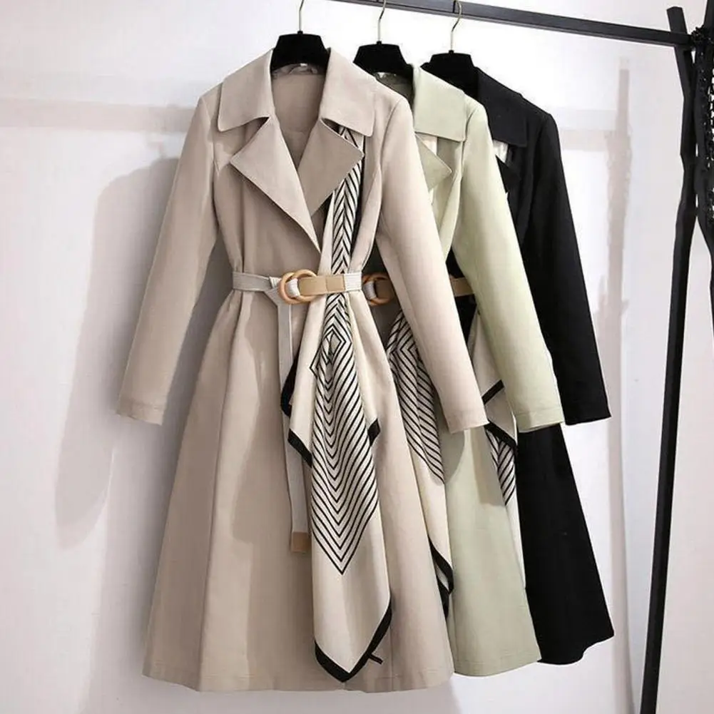 Spring Autumn Large Lapel Dress Long Sleeve Striped A-Line Belt Lady Windbreaker Hem Mid-Length Outerwear Female Clothing
Spring Autumn Large Lapel Dress Long Sleeve Striped A-Line Belt Lady Windbreaker Hem Mid-Length Outerwear Female Clothing