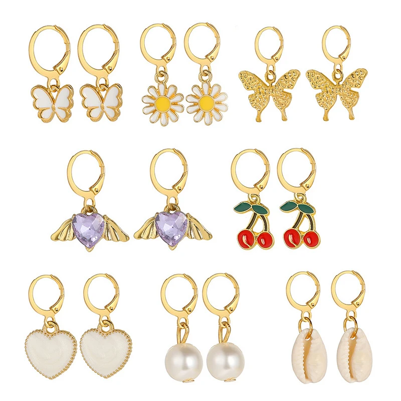 8 Pairs Set Fashion Elegant Earrings Women Alloy Rhinestone Earrings Butterfly Peach Heart Cherry Pearl Jewelry Accessories
8 Pairs Set Fashion Elegant Earrings Women Alloy Rhinestone Earrings Butterfly Peach Heart Cherry Pearl Jewelry Accessories