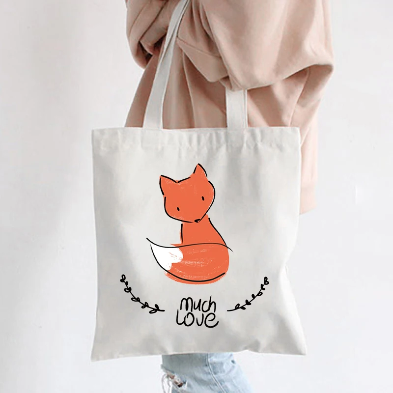Hip Hop Canvas Shopper Bags Lady much Love Fox Harajuku Gothic Style Totes Bags Vintage Female Shoulder Shopping Bag Handbag
Hip Hop Canvas Shopper Bags Lady much Love Fox Harajuku Gothic Style Totes Bags Vintage Female Shoulder Shopping Bag Handbag