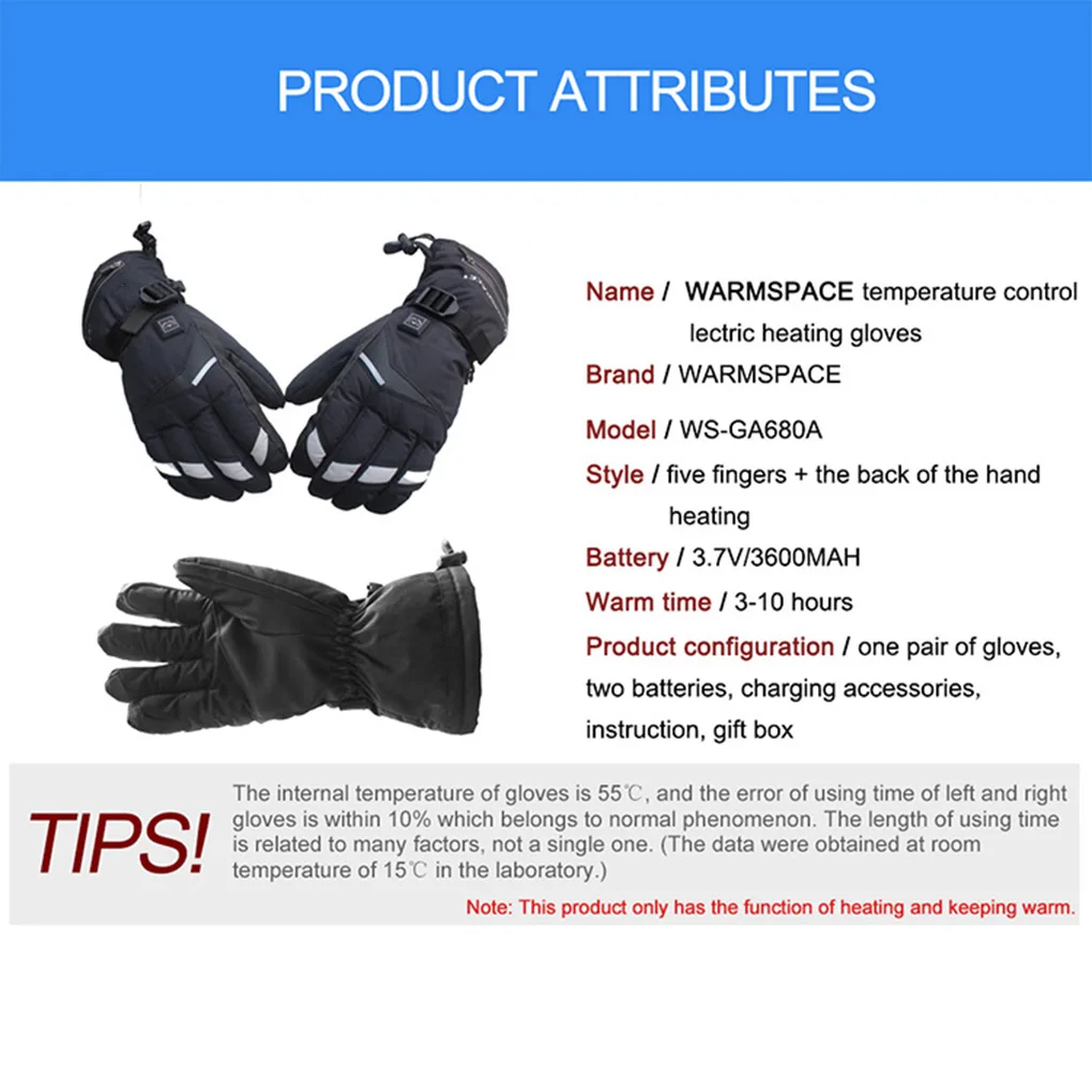 Electric Heated Touchscreen Heating Gloves Winter Ski Hiking Bicycle Waterproof Heat Insulated Thermal Gloves US/EU Plug
Electric Heated Touchscreen Heating Gloves Winter Ski Hiking Bicycle Waterproof Heat Insulated Thermal Gloves US/EU Plug