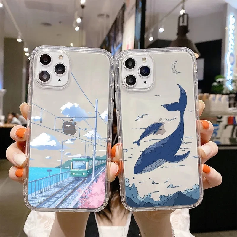 Creative Cartoon Beautiful Train Whale Landscape Clear Silicone Phone Case for iPhone 7 8 Plus Xs Max XR 11 12 13 Pro Max Case
Creative Cartoon Beautiful Train Whale Landscape Clear Silicone Phone Case for iPhone 7 8 Plus Xs Max XR 11 12 13 Pro Max Case