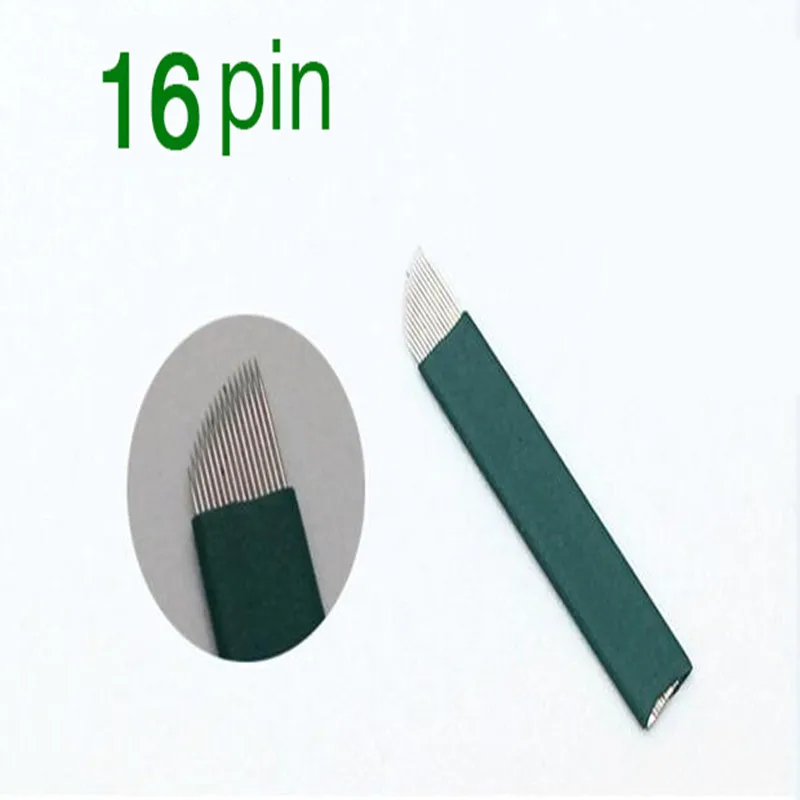 Sdotter 50PCS/Lot Green 16 Pin Permanent Makeup Eyebrow Tatoo Blade Microblading Needles for Manual Makeup Pen Machine
Sdotter 50PCS/Lot Green 16 Pin Permanent Makeup Eyebrow Tatoo Blade Microblading Needles for Manual Makeup Pen Machine