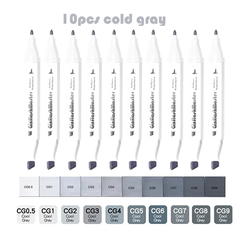 Маркеры Ginflash Fine&Chisel 30/10 цветов серого цвета
Маркеры Ginflash Fine&Chisel 30/10 цветов серого цвета
