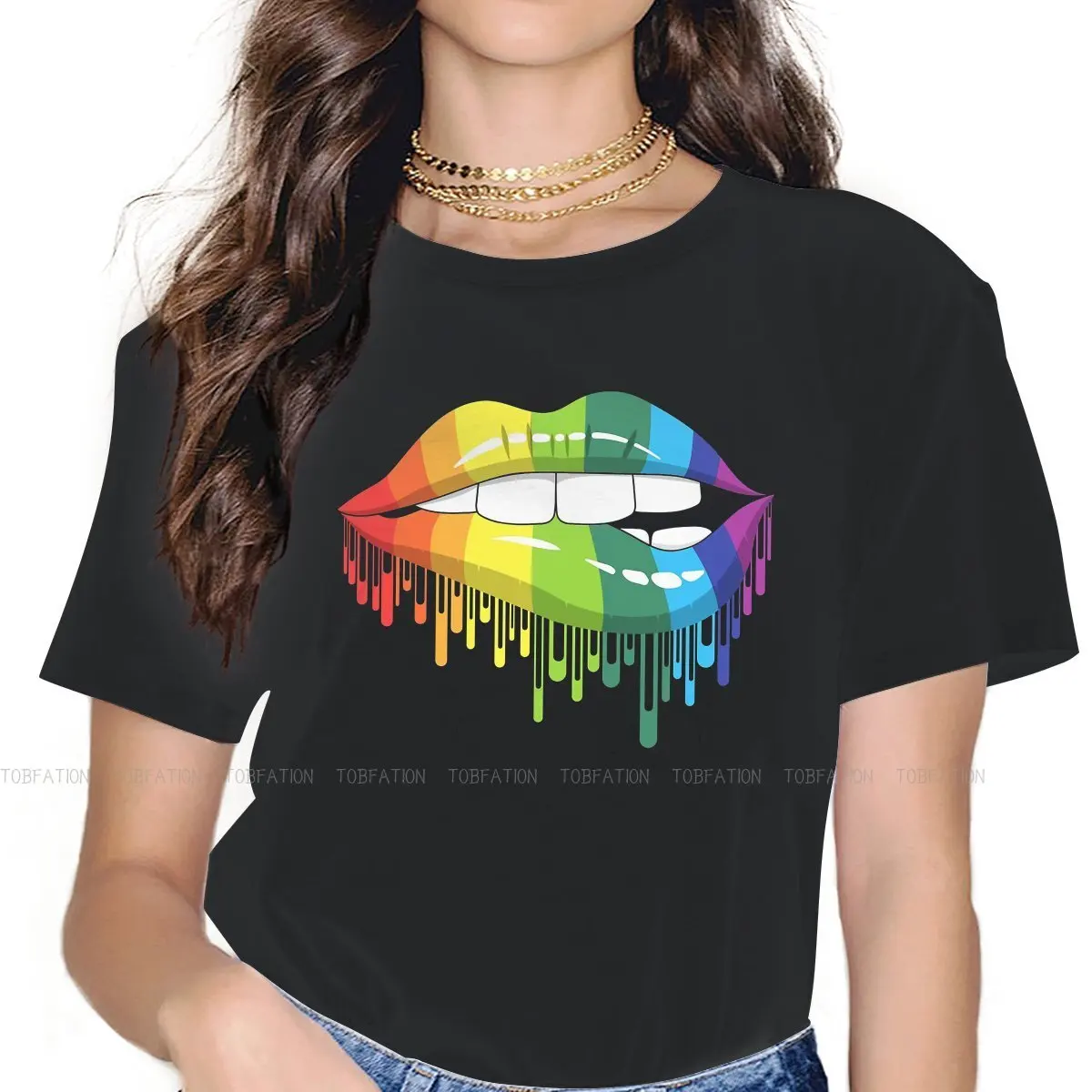 LGBT KISS Mouth Round Collar TShirt Gay Rainbow Boys Love Fabric Original T Shirt Woman's Clothes Fashion Plus Size
LGBT KISS Mouth Round Collar TShirt Gay Rainbow Boys Love Fabric Original T Shirt Woman's Clothes Fashion Plus Size