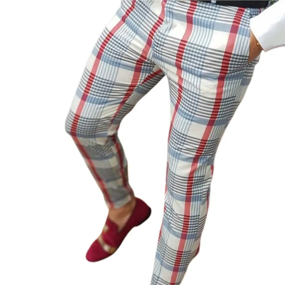 Deep Crotch Mid Rise Casual Trousers Spring Fall Plaid Print Men Office Pants for Outdoor Sports
Deep Crotch Mid Rise Casual Trousers Spring Fall Plaid Print Men Office Pants for Outdoor Sports