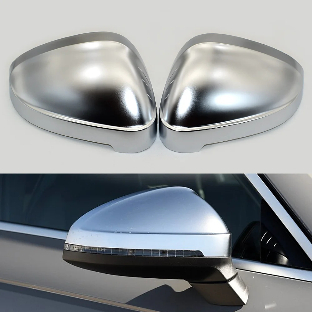 

Nowy 1 para matowy chrom srebrny wymiana samochodów samochodowe lusterko wsteczne Shell obudowa ochronna Cap for Audi B9 A4 A5