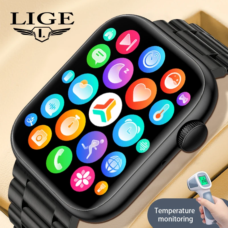 LIGE New Smart Watch Men Full Screen Body Temperature Waterproof Men Smartwatch Bluetooth Call Sports Bracelet For Android IOS
LIGE New Smart Watch Men Full Screen Body Temperature Waterproof Men Smartwatch Bluetooth Call Sports Bracelet For Android IOS