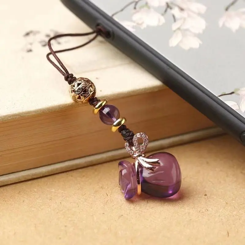 New Amethyst Money Bag Mobile Phone Chain Women's Design Sense INS Waste Purple Mobile Phone Pendant Pendant Mobile Phone Rope
New Amethyst Money Bag Mobile Phone Chain Women's Design Sense INS Waste Purple Mobile Phone Pendant Pendant Mobile Phone Rope