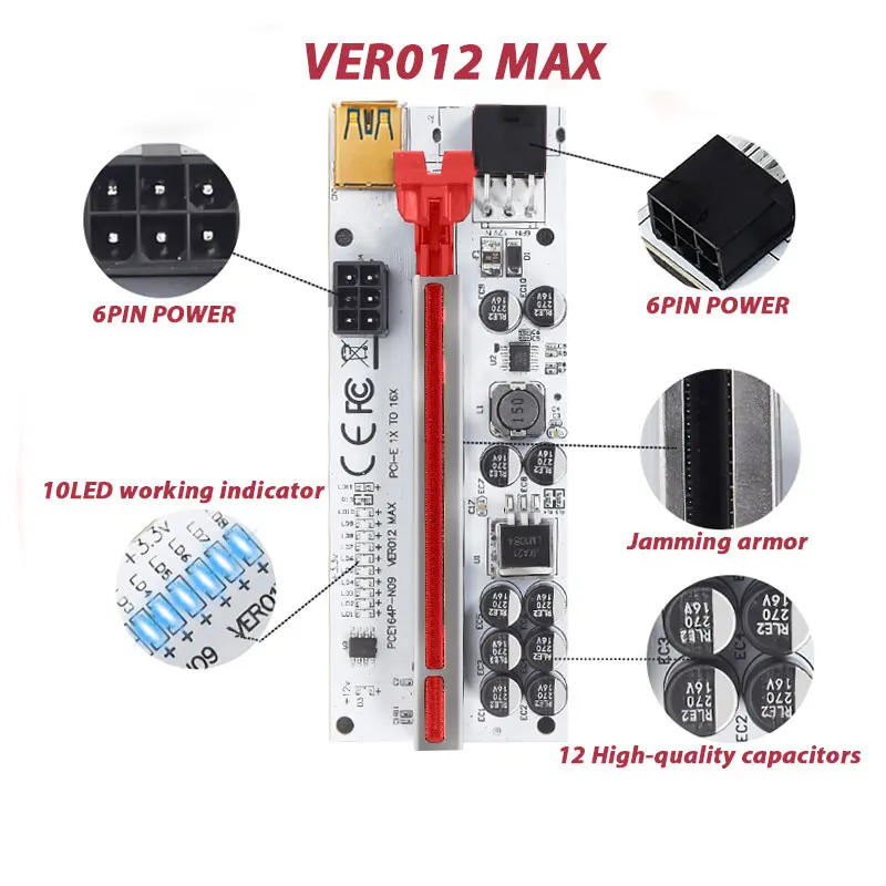 Newest VER012 MAX Mining Super Version USB 3.0 PCI-E Riser MAX Express Cable Riser For Video Card X16 Extender PCI-E Riser Card
Newest VER012 MAX Mining Super Version USB 3.0 PCI-E Riser MAX Express Cable Riser For Video Card X16 Extender PCI-E Riser Card