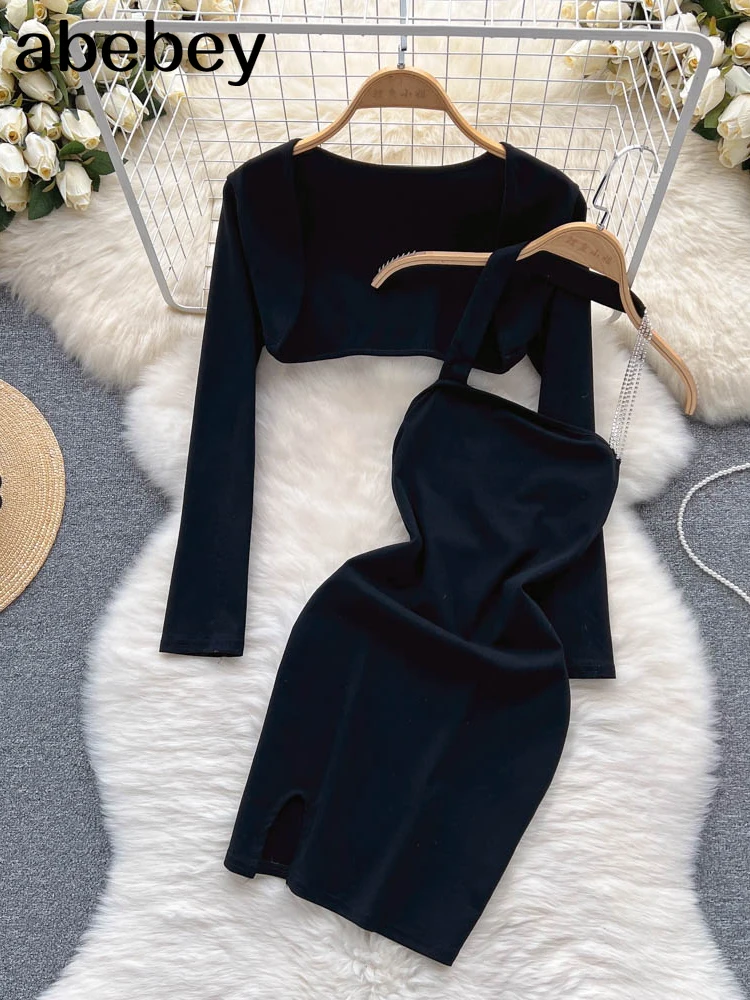 Fashion Women Two Pieces Sets Long Sleeve Coat Top + Bodycon Slim Waist Ruched Spaghetti Strap Dress New
Fashion Women Two Pieces Sets Long Sleeve Coat Top + Bodycon Slim Waist Ruched Spaghetti Strap Dress New