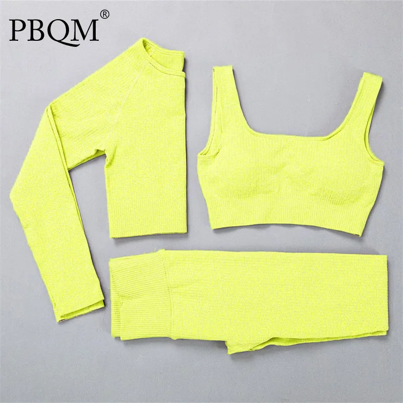 PBQM Yoga Women's New Striped Seamless Bra Long Sleeve Trousers Tight Sports Fitness Legging Suit Three Piece Set Training Suits
PBQM Yoga Women's New Striped Seamless Bra Long Sleeve Trousers Tight Sports Fitness Legging Suit Three Piece Set Training Suits