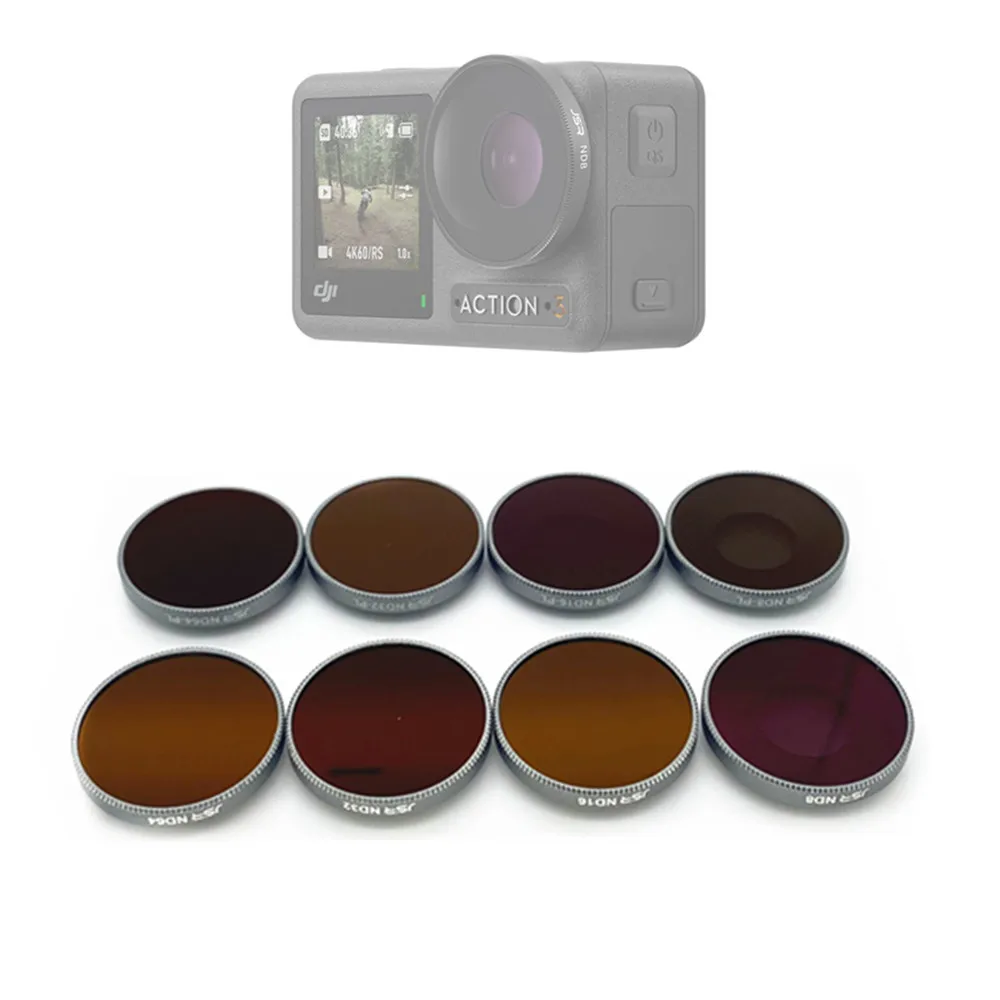 

Glass ND8 16 32 64 ND1000 ND8PL 16PL 32PL 64PL Lens ND Filter Neutral Density Protector Cap for DJI Osmo Action 3 Drone Camera