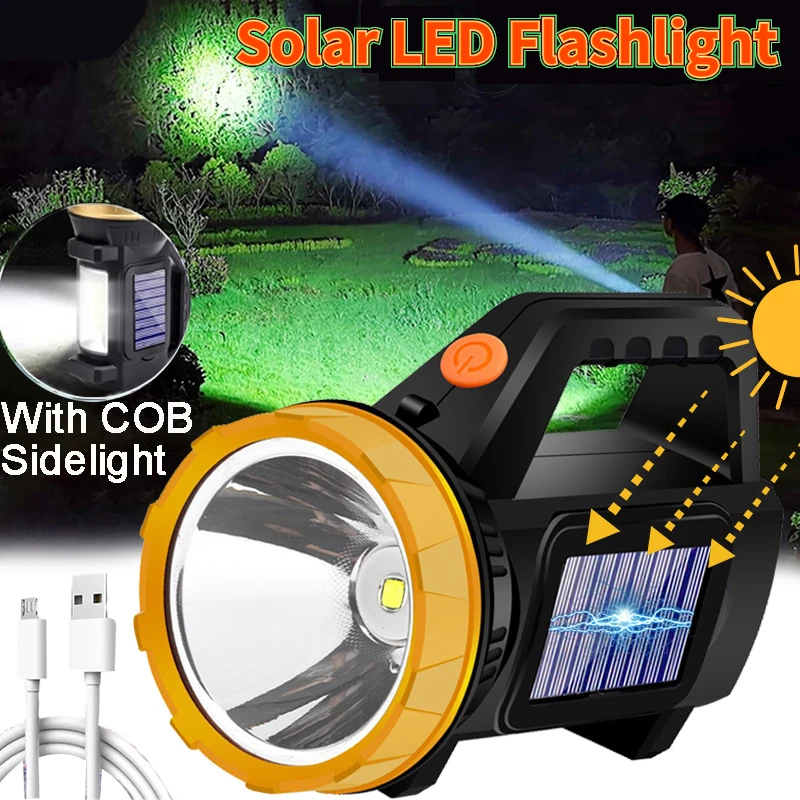Portable Solar Powerful LED Lantern Handheld Spotlight USB Rechargeable Light Outdoor Waterproof Side Light Camping Flashlight
Portable Solar Powerful LED Lantern Handheld Spotlight USB Rechargeable Light Outdoor Waterproof Side Light Camping Flashlight