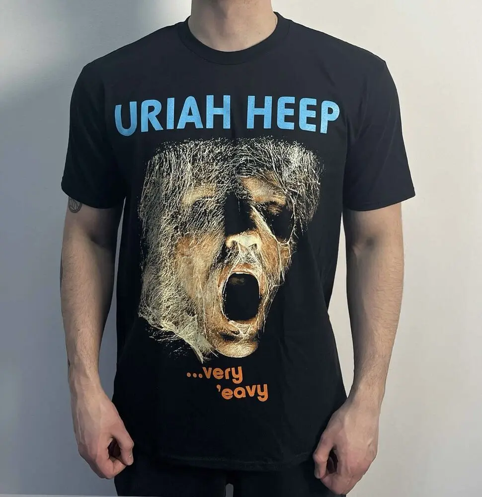 Черная футболка Uriah Heep - Very тяжелой высокого качества из 100% хлопка с коротким