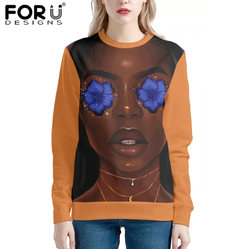 FORUDESIGNS Cool African Girls Print Casual Hoodies for Women Oversized Pullover Ladies O-Neck Sweatshirt Long Sleeve Tracksuit 
FORUDESIGNS Cool African Girls Print Casual Hoodies for Women Oversized Pullover Ladies O-Neck Sweatshirt Long Sleeve Tracksuit