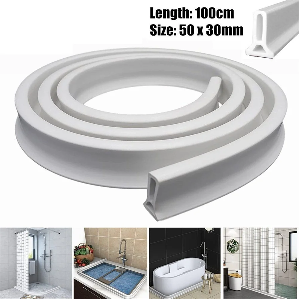 1M Bathroom Shower Water Stopper Water Shower Dam Barrier Seal Strip PVC Self Adhesive Waterproof Sealing Strips
1M Bathroom Shower Water Stopper Water Shower Dam Barrier Seal Strip PVC Self Adhesive Waterproof Sealing Strips