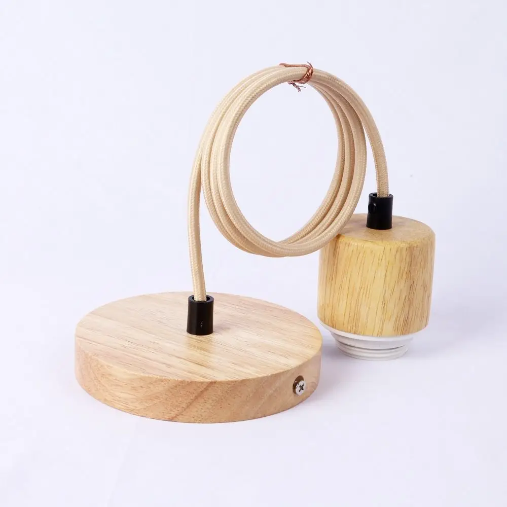 Wooden E27 Hanging Lamp Holder Natural Color Screw Socket Lampshade Base Single-head Lights Fixture Ceiling Lamp Base 
Wooden E27 Hanging Lamp Holder Natural Color Screw Socket Lampshade Base Single-head Lights Fixture Ceiling Lamp Base