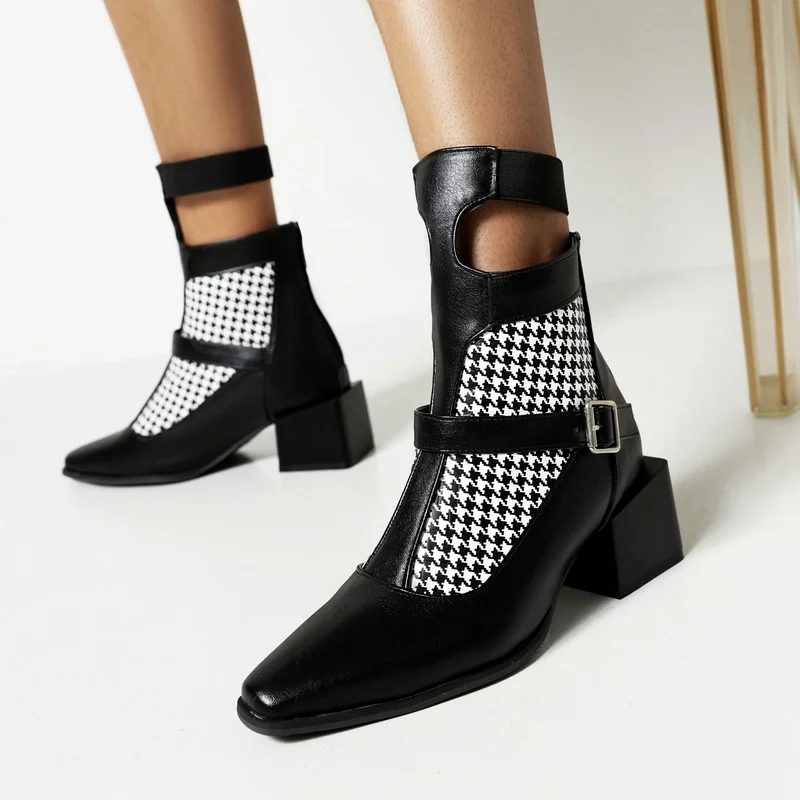 Rome style Women's Ankle Boots 2023 autumn winter square toe high heel back zip short Boots black botines mujer botas de mujer
Rome style Women's Ankle Boots 2023 autumn winter square toe high heel back zip short Boots black botines mujer botas de mujer