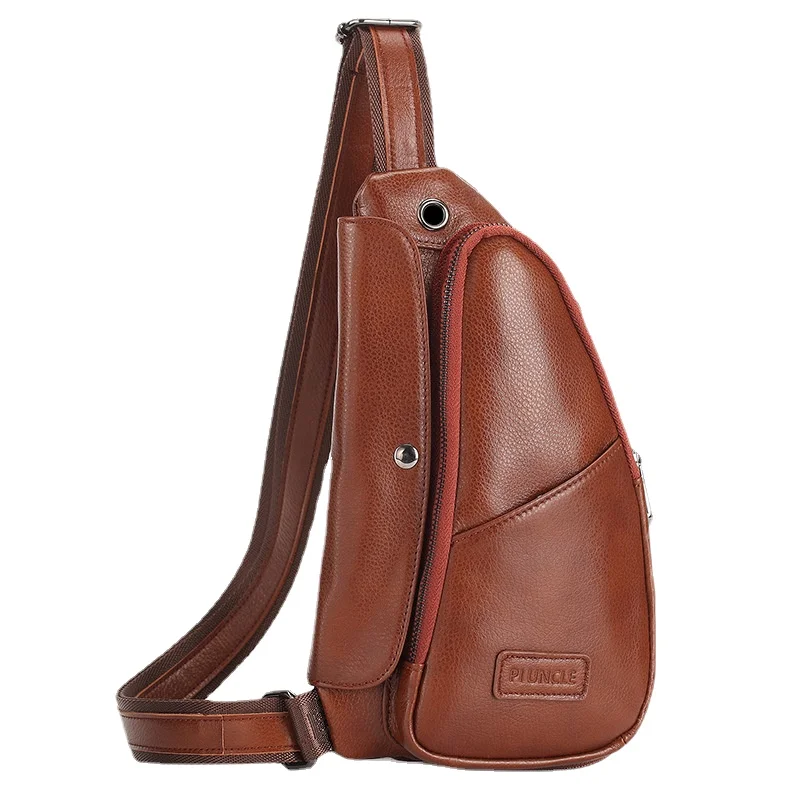 Top Quality Men Cow Leather Casual Fashion Travel Small Chest Pack Sling Bag Design Triangle One Shoulder Cross body Bag Daypack
Top Quality Men Cow Leather Casual Fashion Travel Small Chest Pack Sling Bag Design Triangle One Shoulder Cross body Bag Daypack